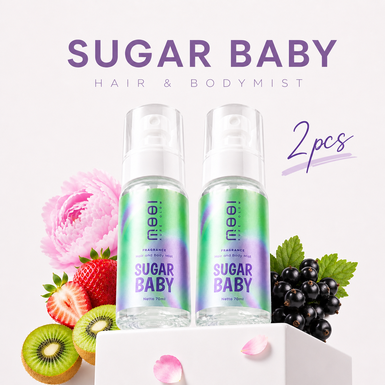 2 PCS - MOOI Hair & Body Mist Sugar Baby